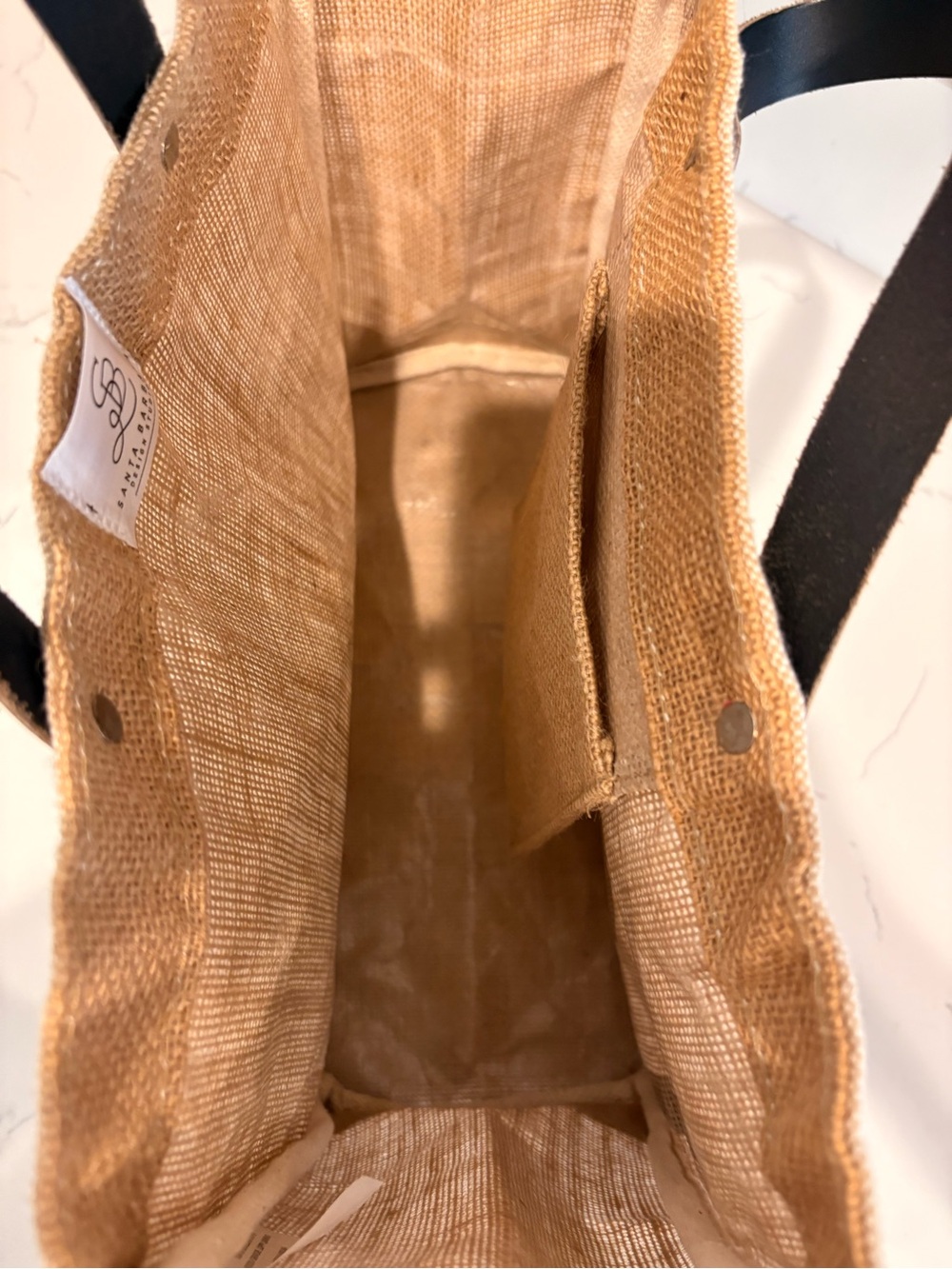 LOCAL Jute Tote Bag with Black Handles - Picture 7 of 14